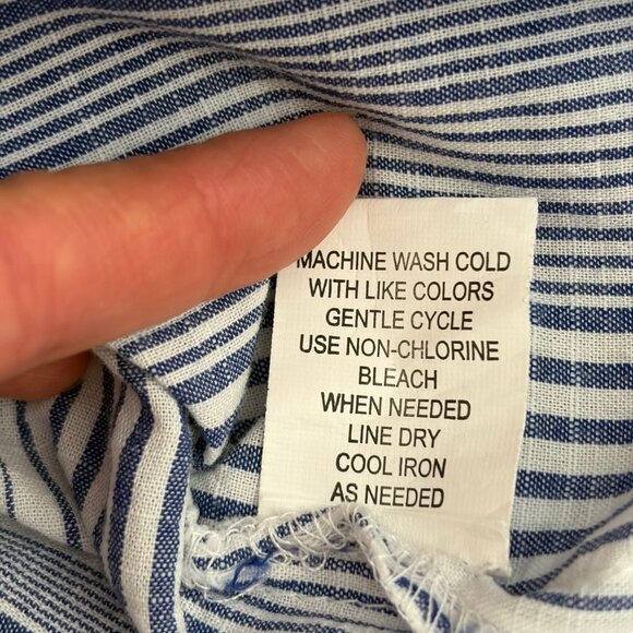 Club Z Striped Cotton Button-Front Beach Cover-Up / Shirt Dress - Picture 7 of 12